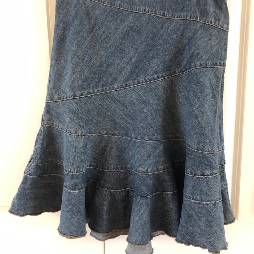 Boho Denim midi-length skirt